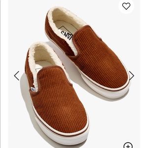 Madewell Vans corduroy Sherpa  slip-ons